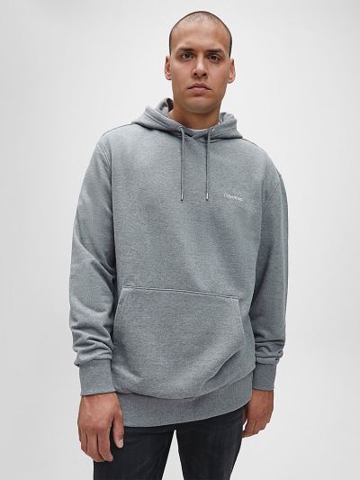 Calvin Klein Ruhák HU786290 | Calvin Klein Plus Size Cotton Fleece Férfi Kapucnis Pulóver Szürke